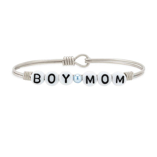 Boy Mom Letter Bead Bangle Bracelet