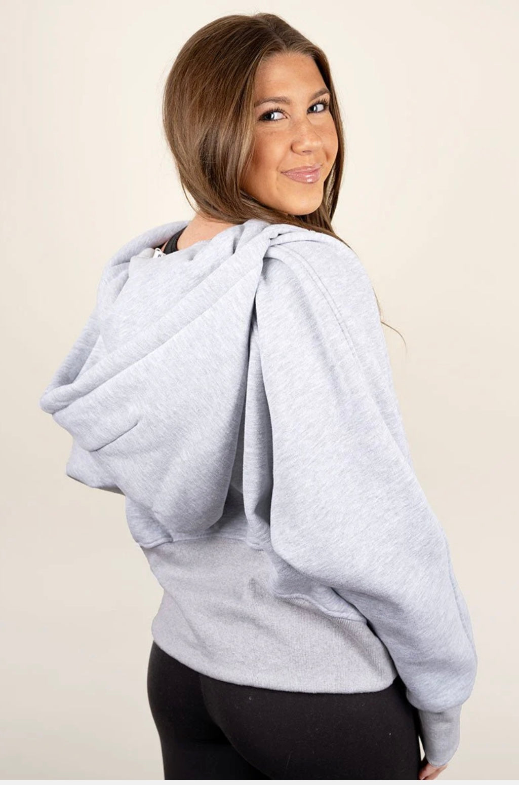 Cozy up thumbhole grey hoodie