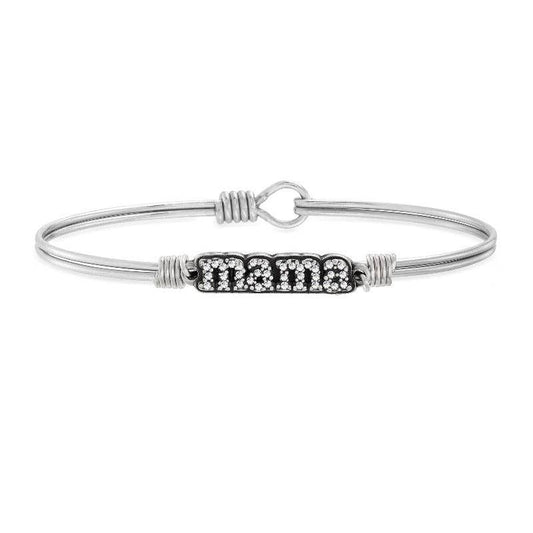 Crystal Pave Mama Bangle Bracelet