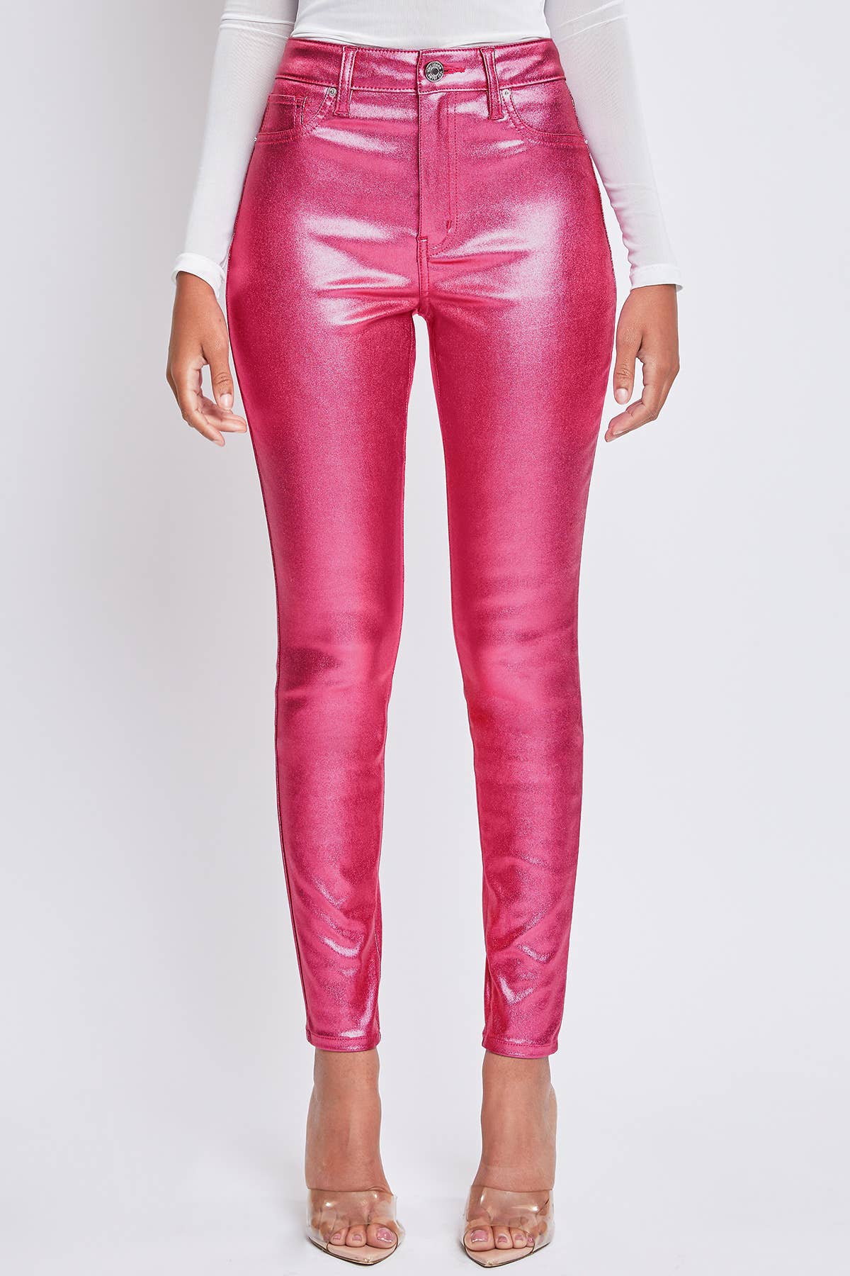 Junior High Rise Metallic Skinny Jean Sweet Magnolia Boutique