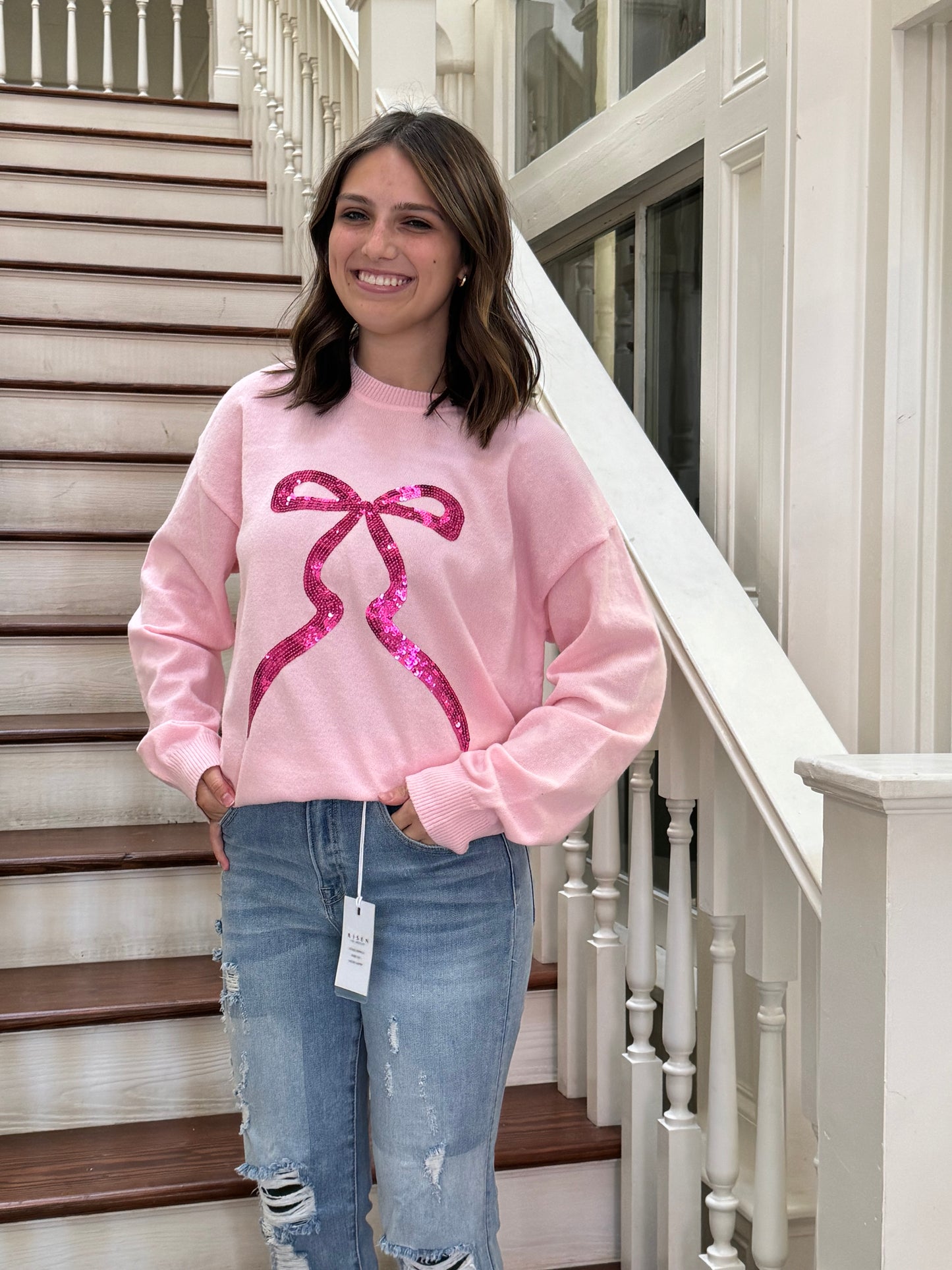 Pink Bow Sweater