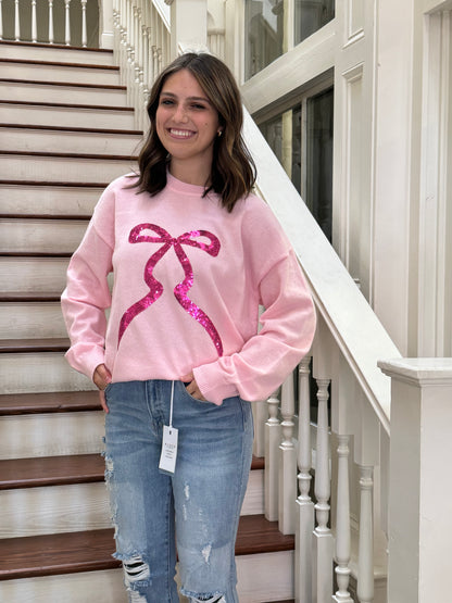 Pink Bow Sweater