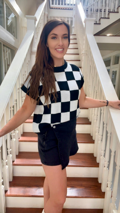 Checkered Sweater vest