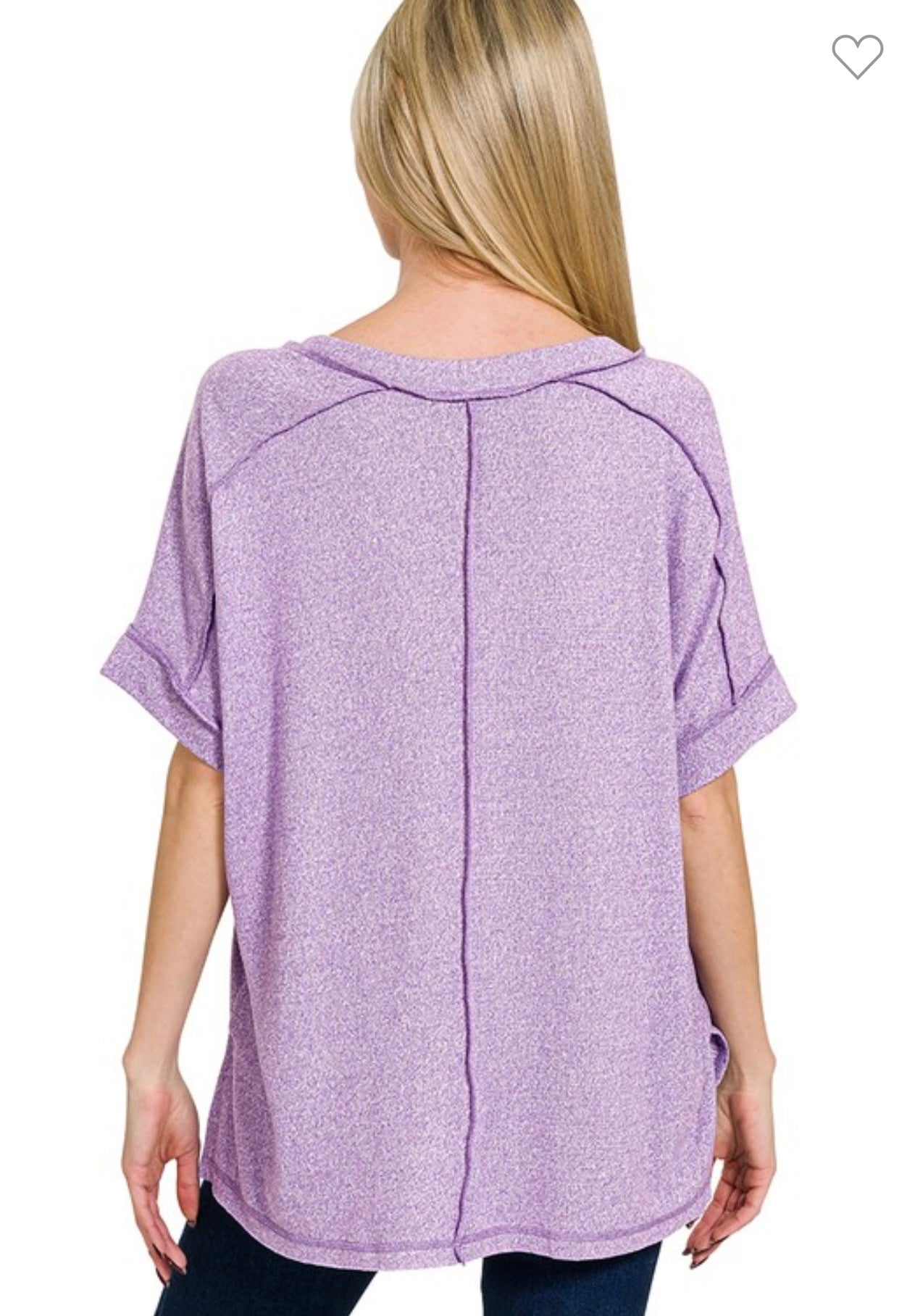 Zenana soft melange v neck plus top
