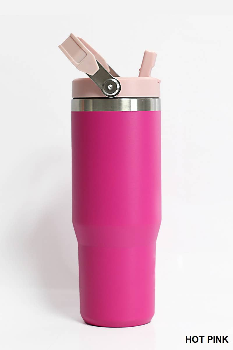 STAINLESS STEEL FLIP STRAW TUMBLER Sweet Magnolia Boutique