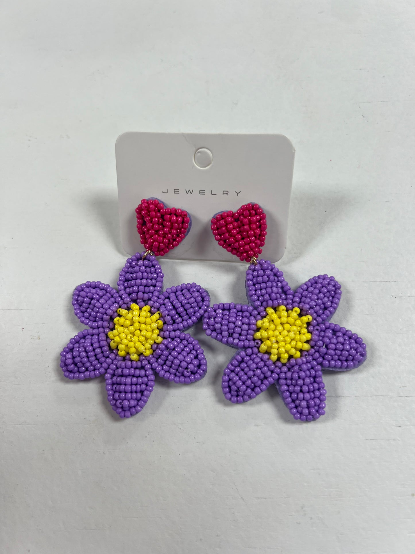 Purple Flower Earrings