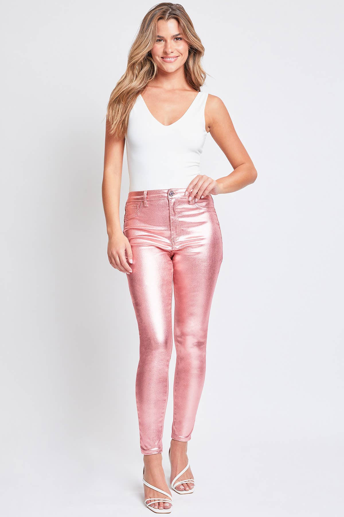 Junior High Rise Metallic Skinny Jean Sweet Magnolia Boutique