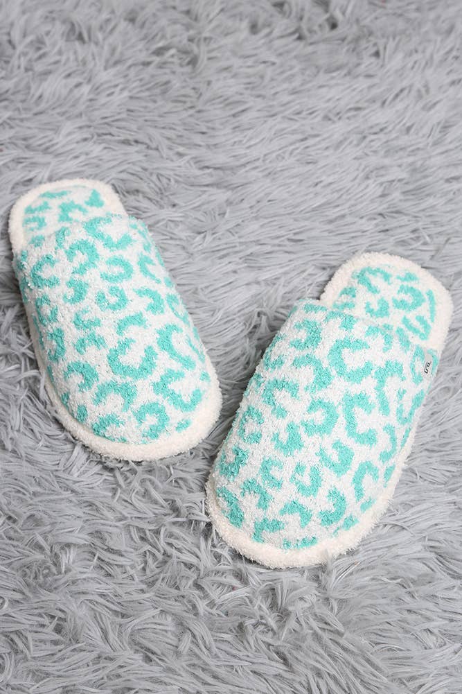 Leopard Print Fuzzy Microfiber Slippers Sweet Magnolia Boutique