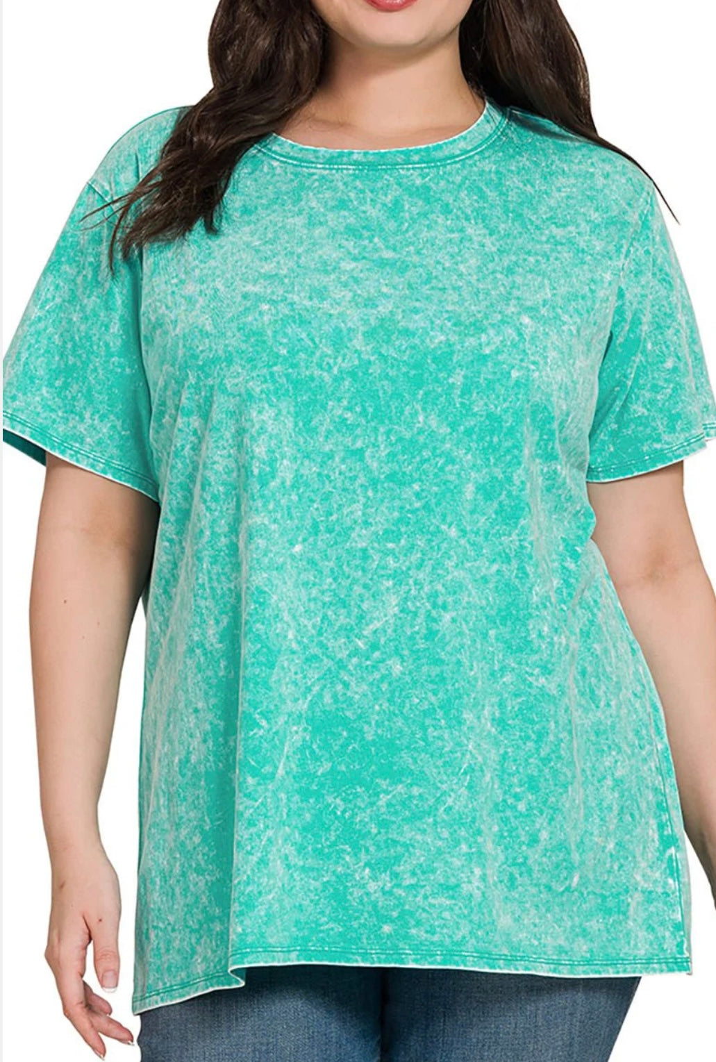 Zenana plus size summer soundtrack washed top