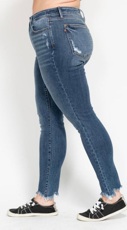 Plus Judy Blue Skinny Raw hem jeans