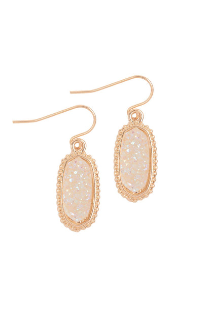 DRUZY STONE OVAL EARRINGS Sweet Magnolia Boutique