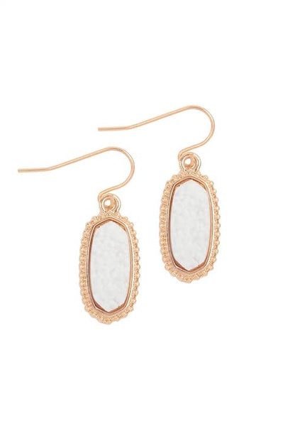 DRUZY STONE OVAL EARRINGS Sweet Magnolia Boutique