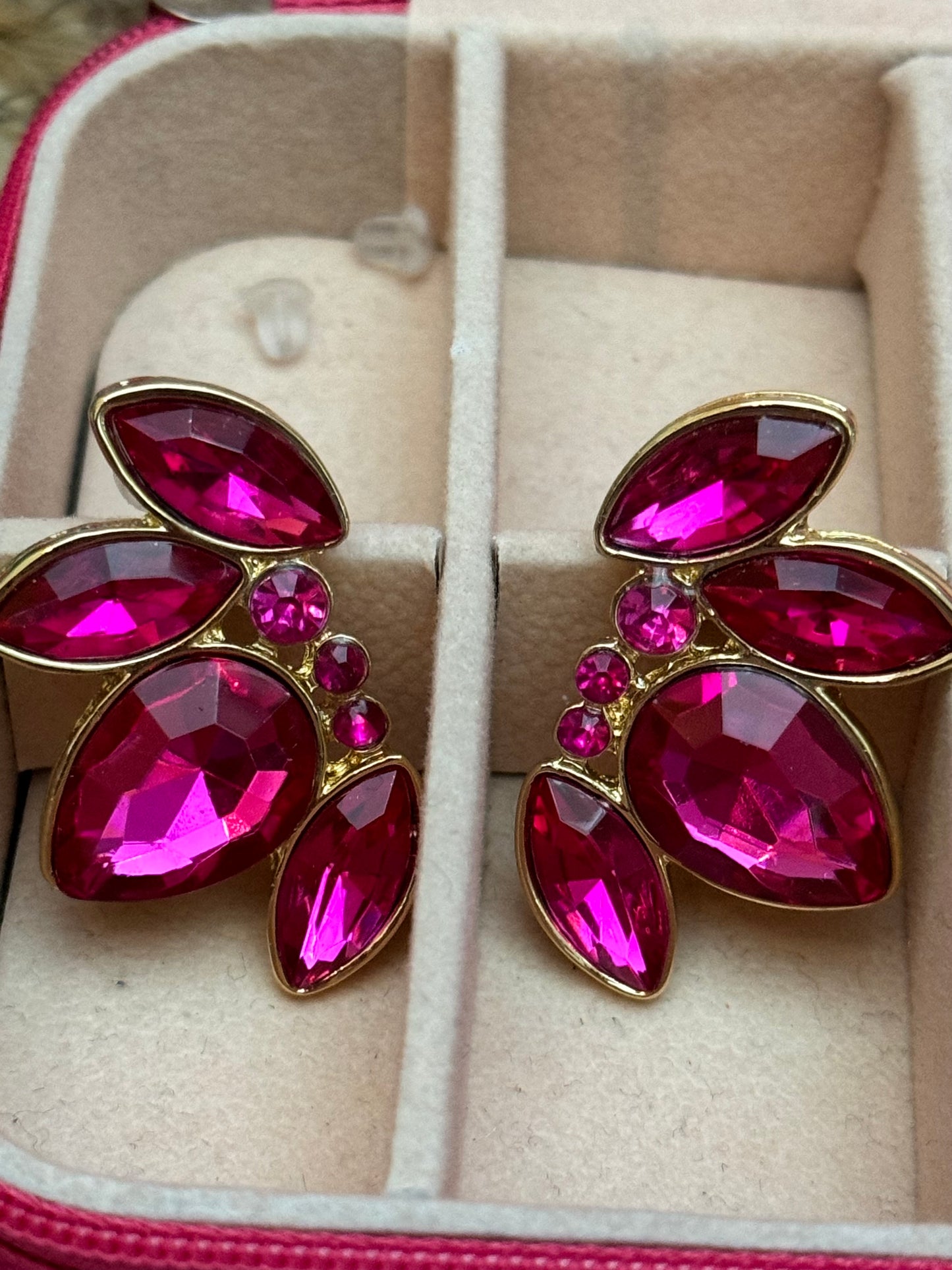 Pink multi gem earrings Sweet Magnolia Boutique