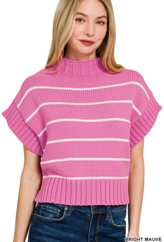 Stripped pink Sweater vest