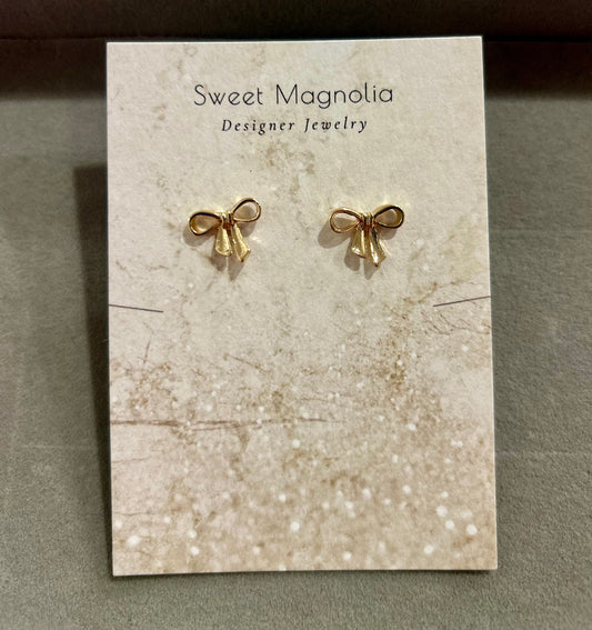 Small bow stud earrings