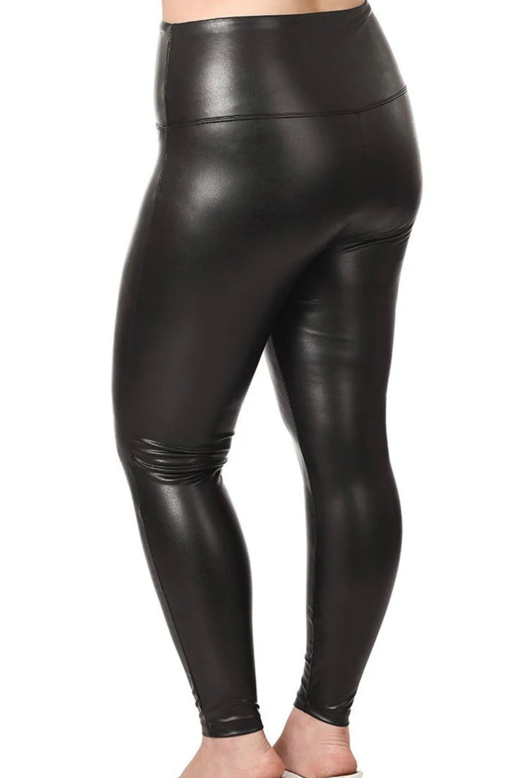 Zenana black faux leather leggings