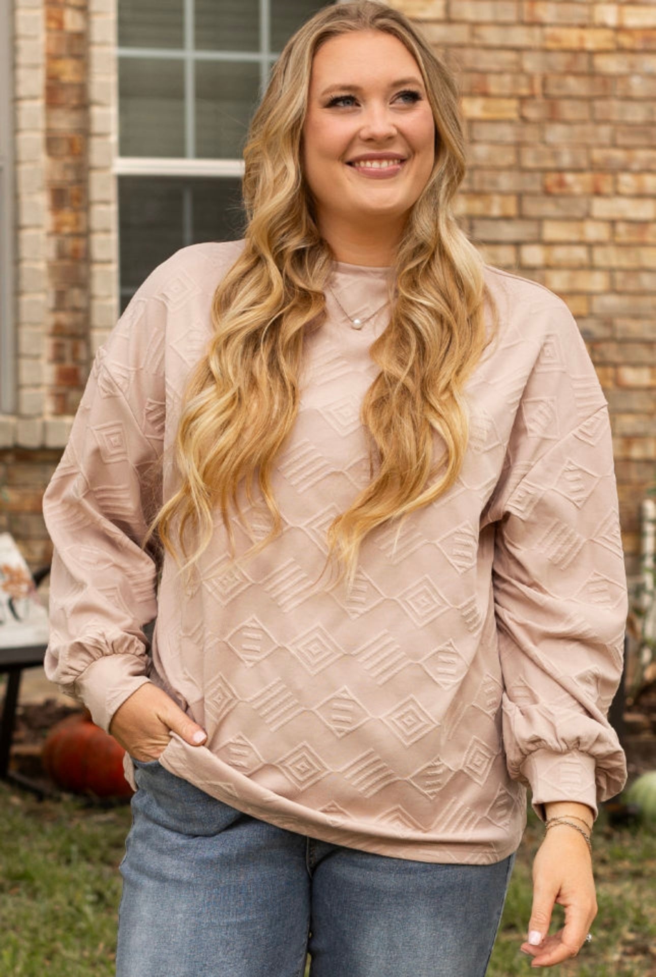 Parchment plus size textured sweatshirt