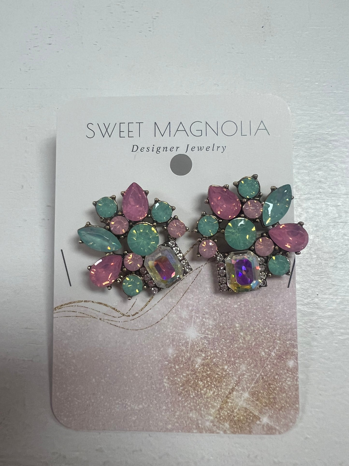 Multicolor Cluster Earrings