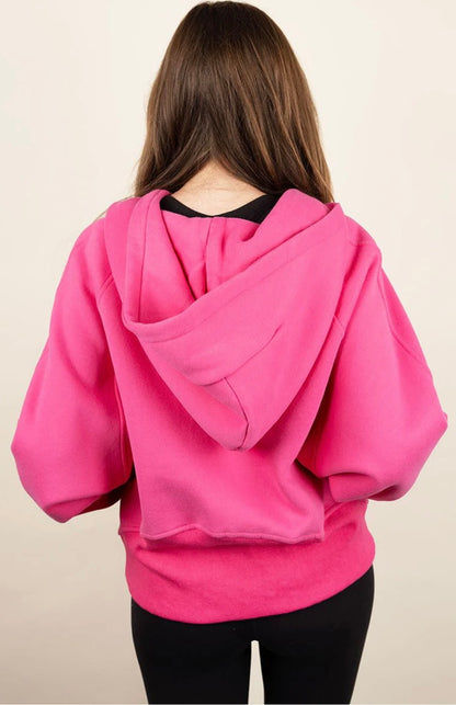 Cozy up thumbhole pink hoodie