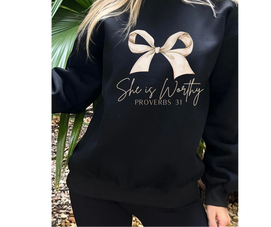 She is Worthy Sweatshirt (Black)