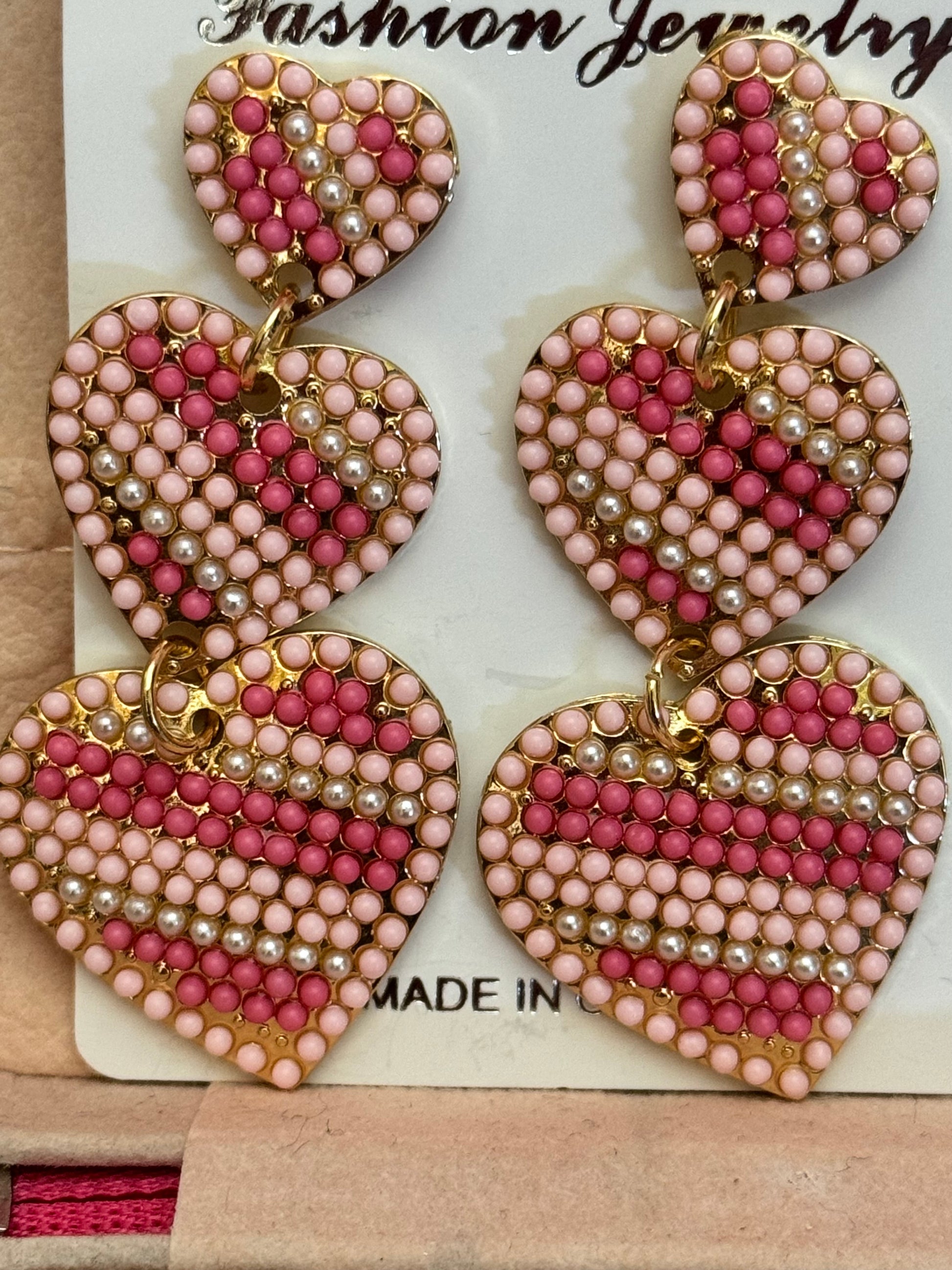 Heart Seedbead Earrings Sweet Magnolia Boutique