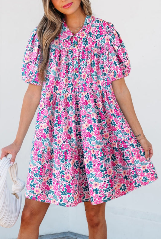 Floral Mini Dress with Pockets