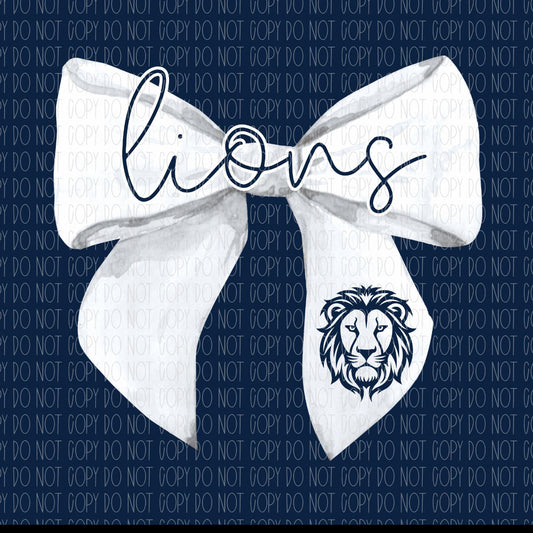 Hamilton Lions white bow tshirt (MTO)
