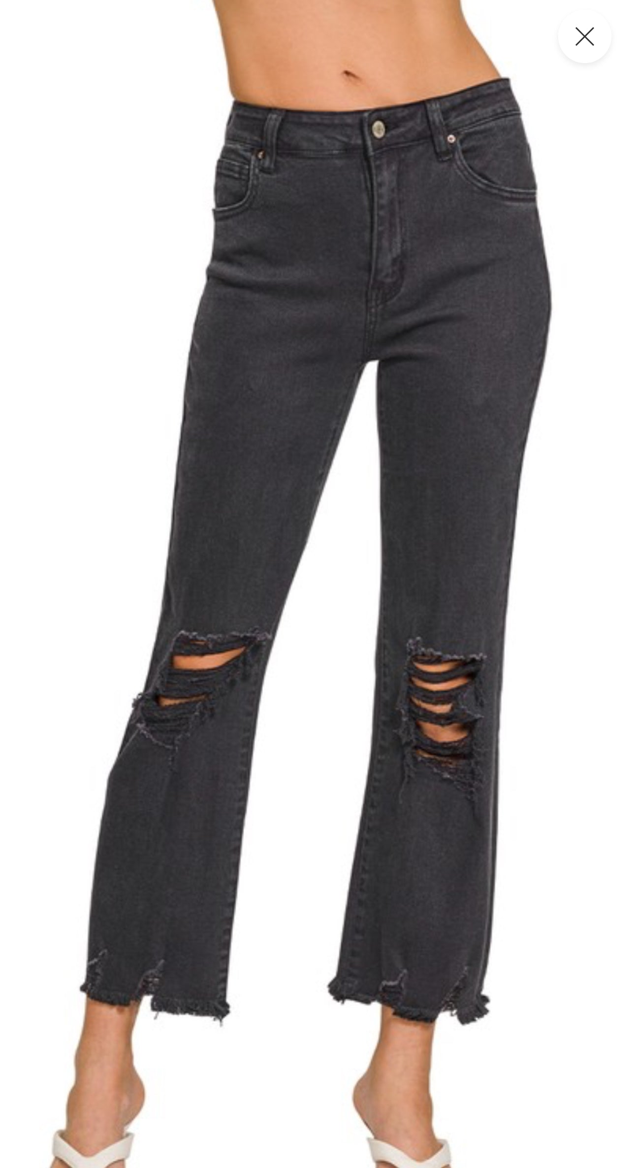 Big hole acid was zenana jeans Black