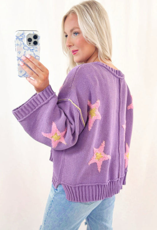 Purple Star Sweater