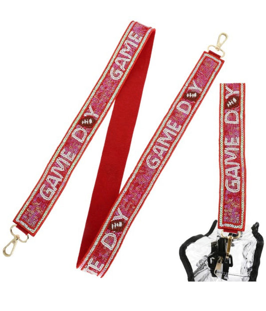 Game Day Crimson Strap and Clear Purse