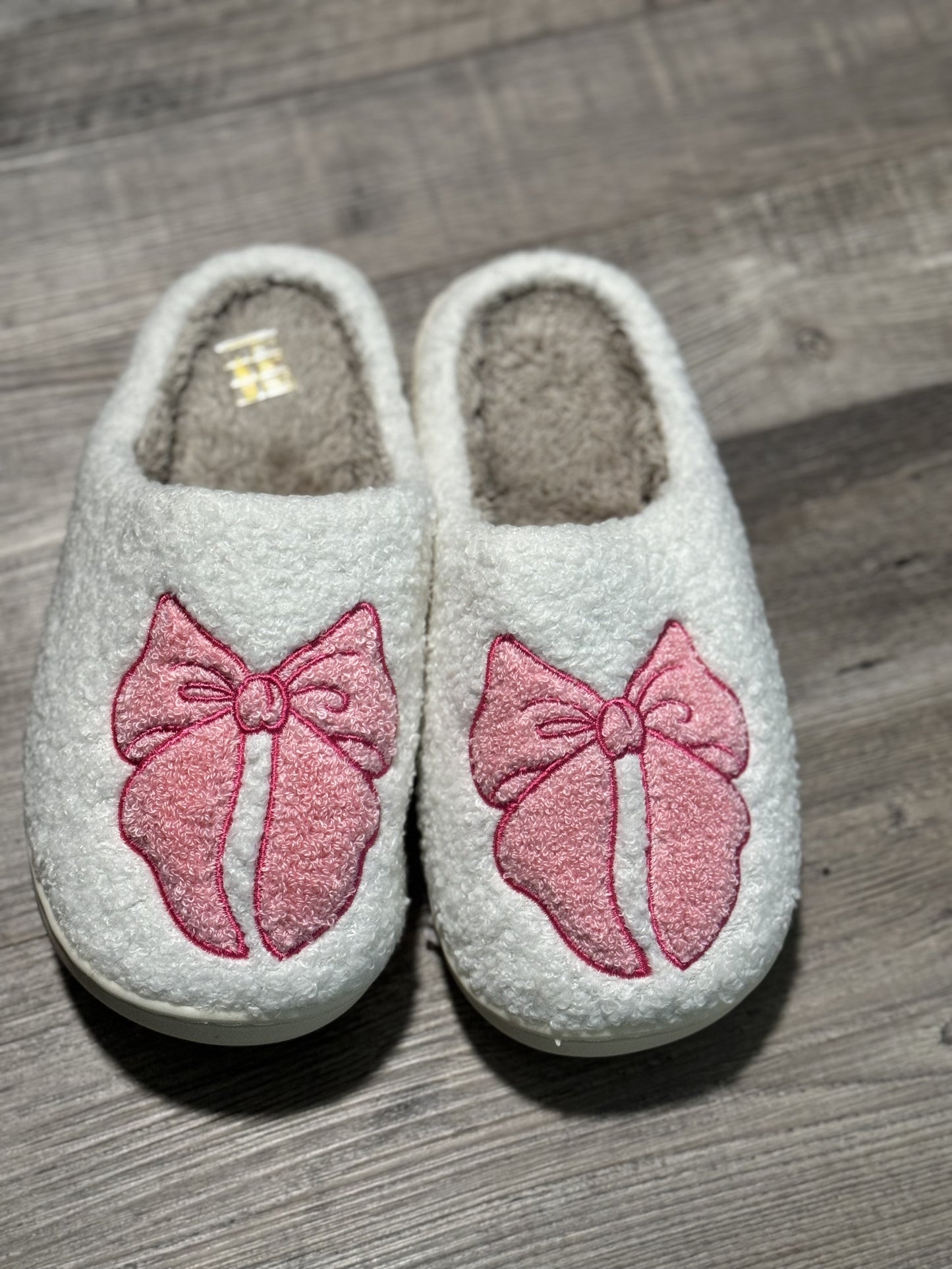 Pink Bow Slippers