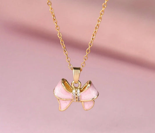 Pink Bow Charm Pendant