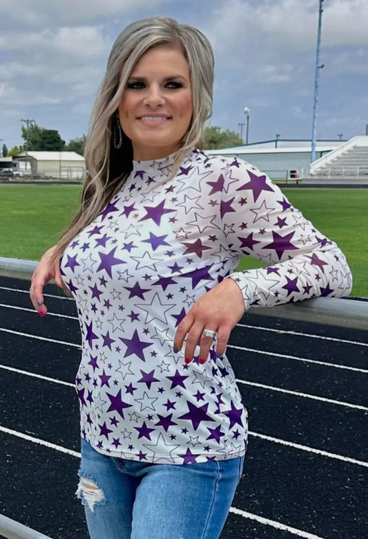 Go team Go mesh top (purple)