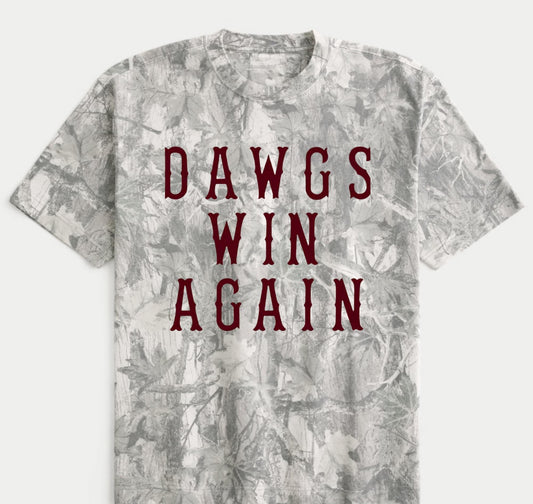 Dawgs Win white camoTee