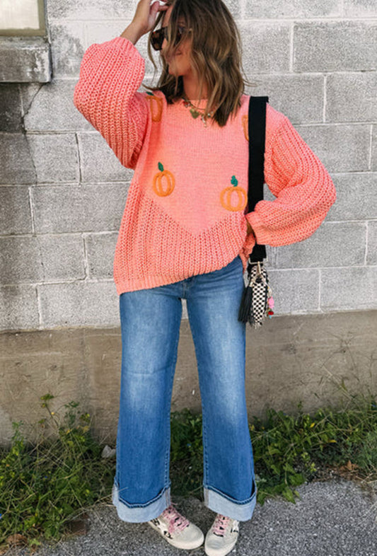 Peachy Pumpkin Sweater