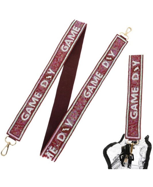 Game Day Maroon Strap and Clear Purse