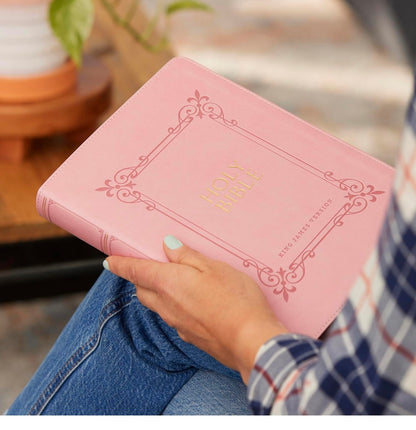 Large Print Pink Bible Leather Soft