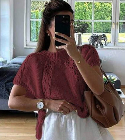Maroon knit top