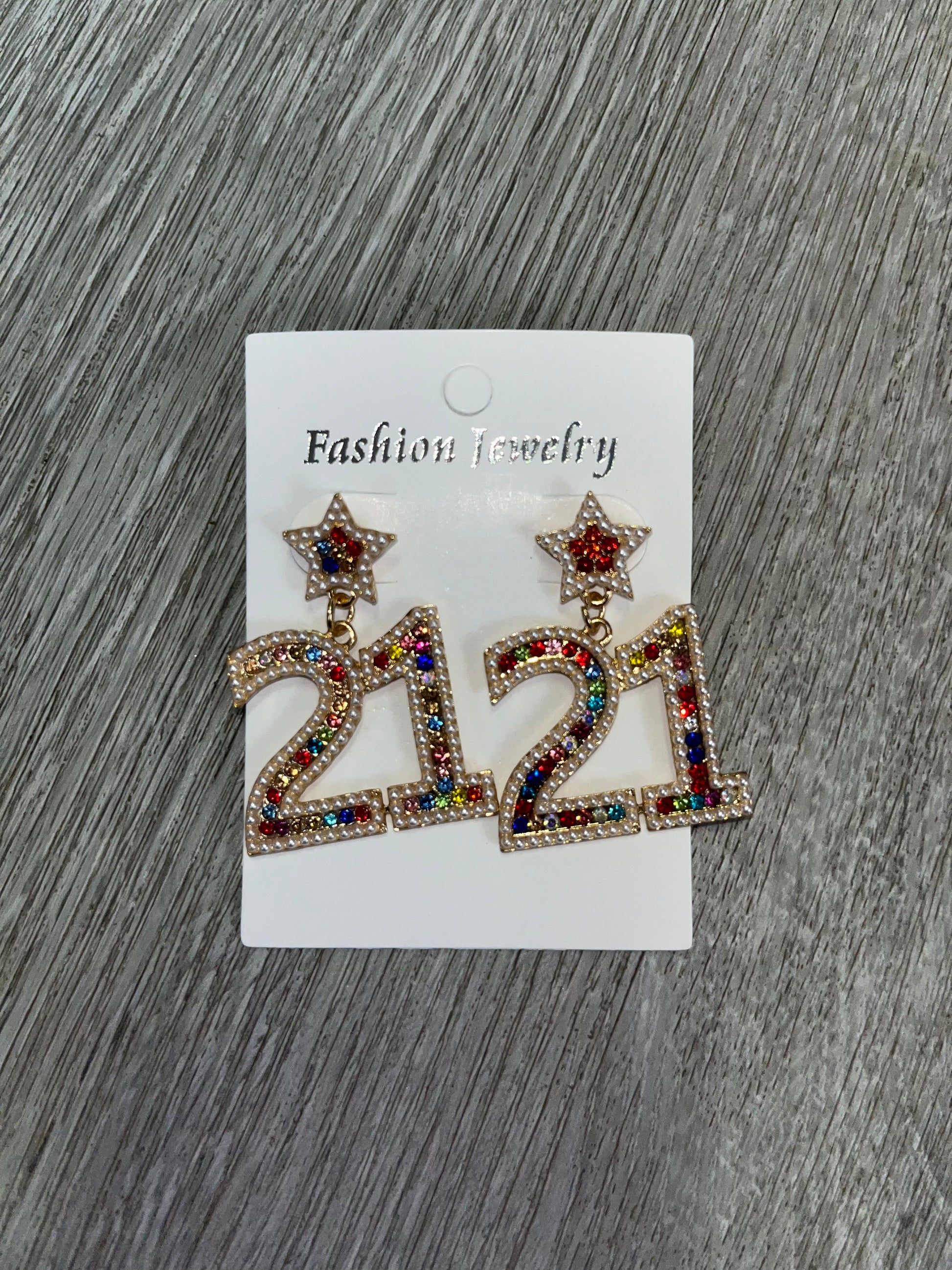 Bedazzled Number Earrings Sweet Magnolia Boutique