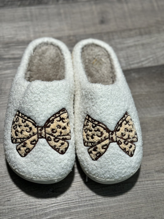 Leopard Bow Slippers