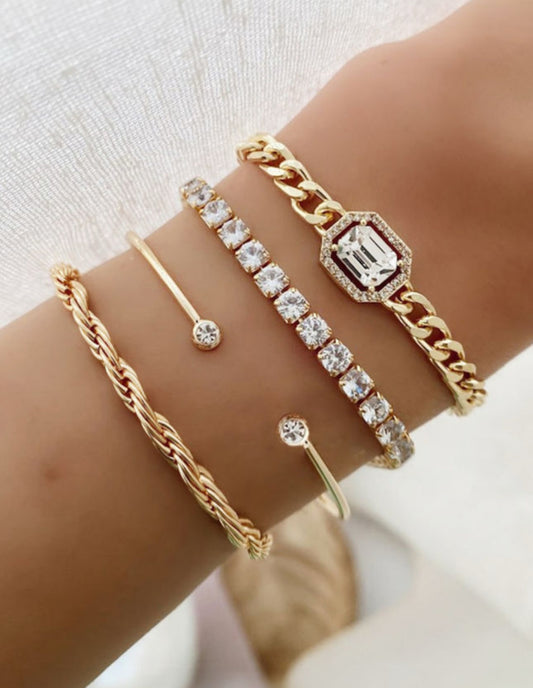 4 piece Gold bracelet bundle