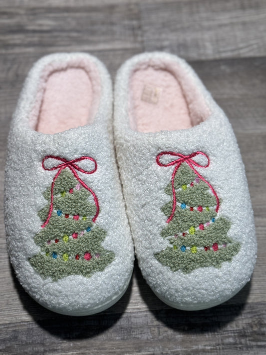 Pink tree bow Slippers