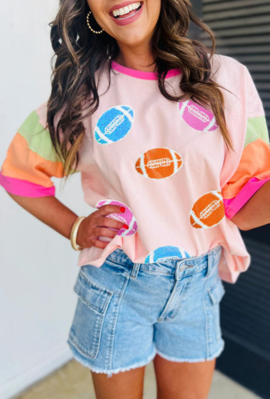 Colorful Football Tee