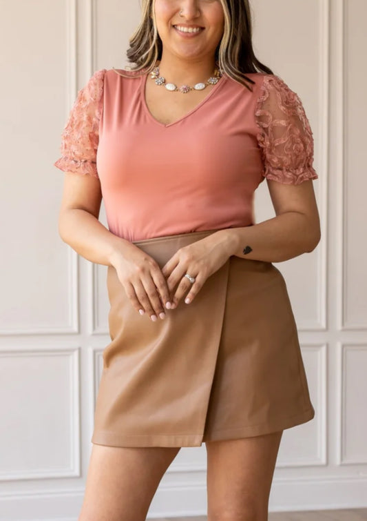 Date night Leather Skirt (rust)