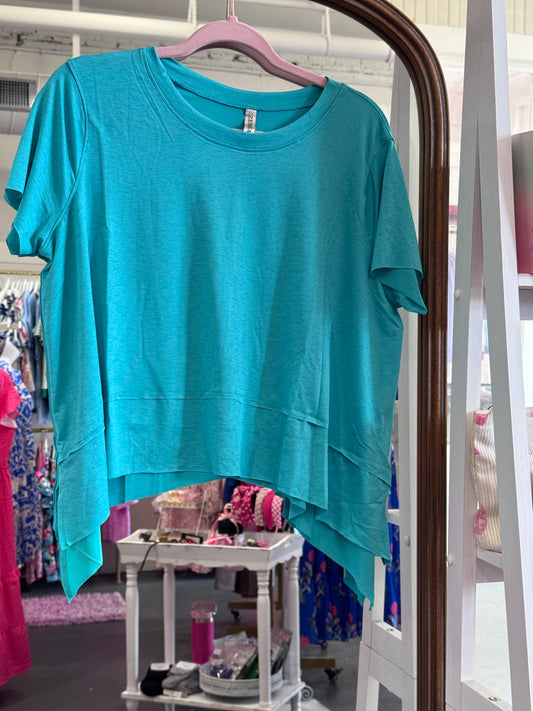 Teal  Split side top