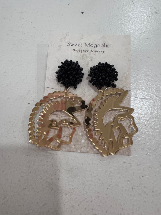 Trojan Head Earrings