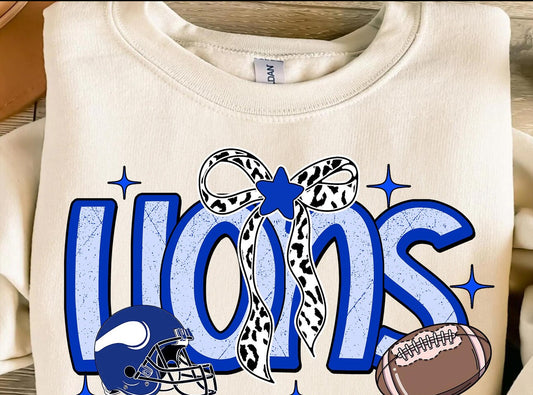 Hamilton Lions w/leopard bow tshirt (MTO)
