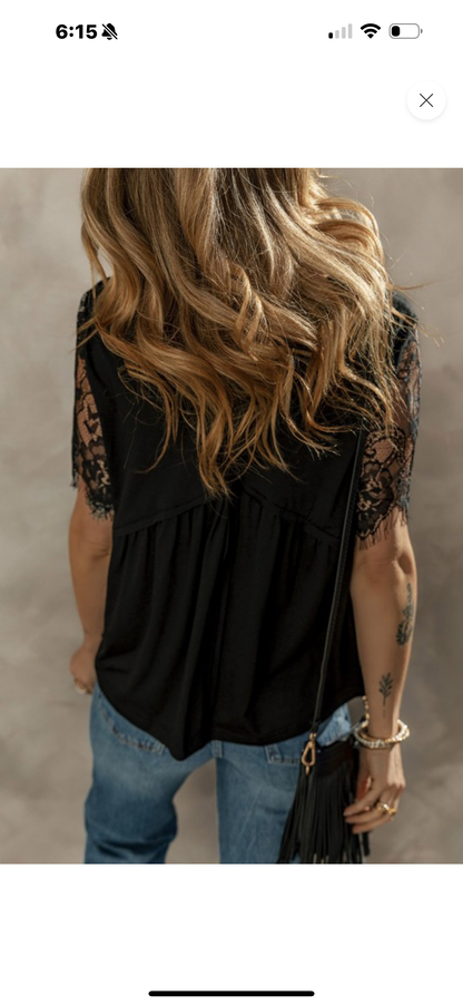 Black Lace sleeve top