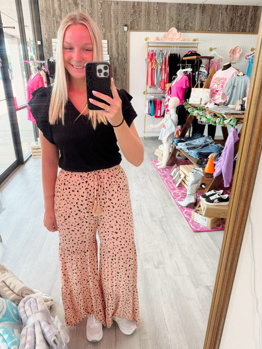 Leopard Wide leg pants