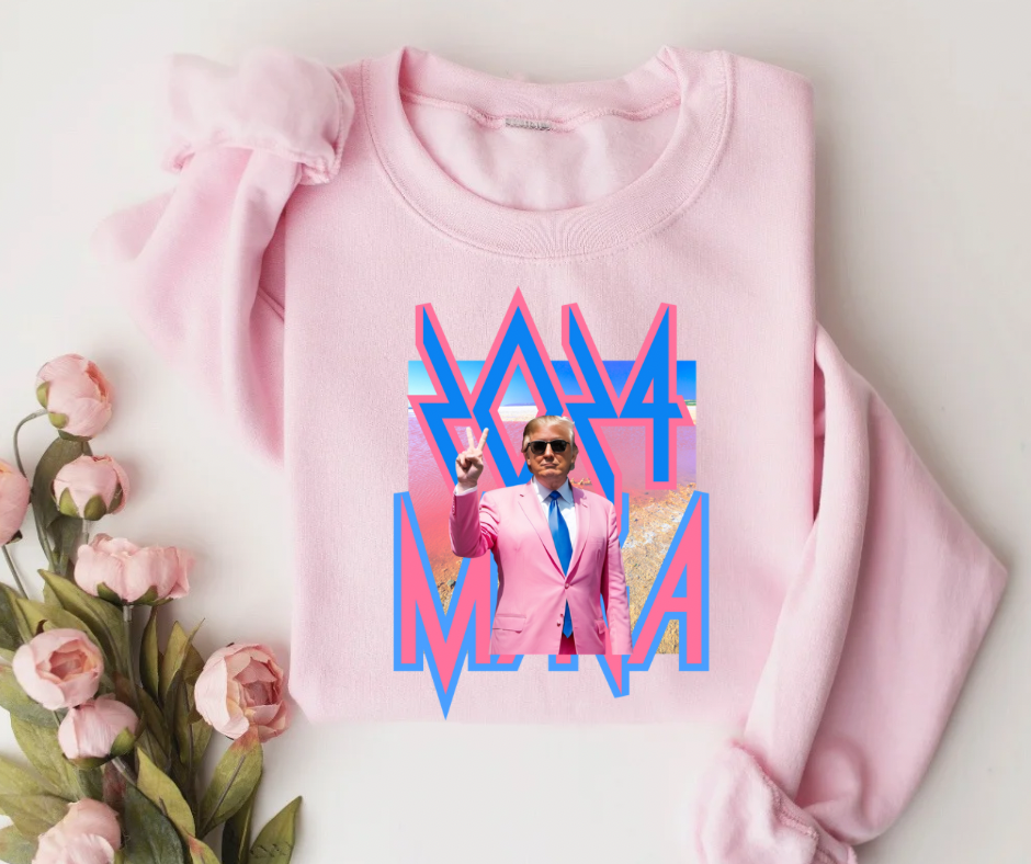 MAGA Hot Pink design on Light Pink sweatshirt